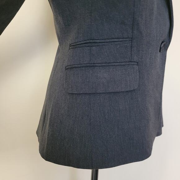 Express Women's 8 Charcoal Gray Suit Jacket Blazer Single Breasted 1 Button - Picture 3 of 16